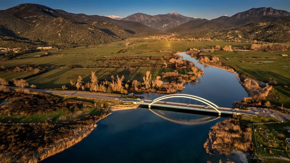 The bridge over the Liamone river, Corsica
